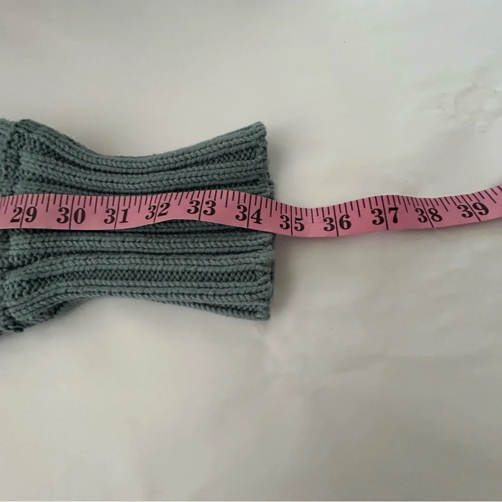 Free People Sandre Sweater Womens‎ Large Green Oversized Cable Knit Boho Cozy